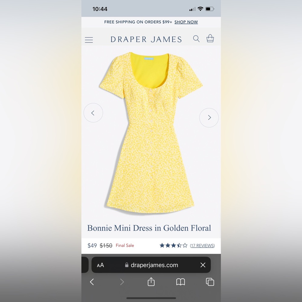 Draper James - Bonnie Mini Dress in Golden Floral